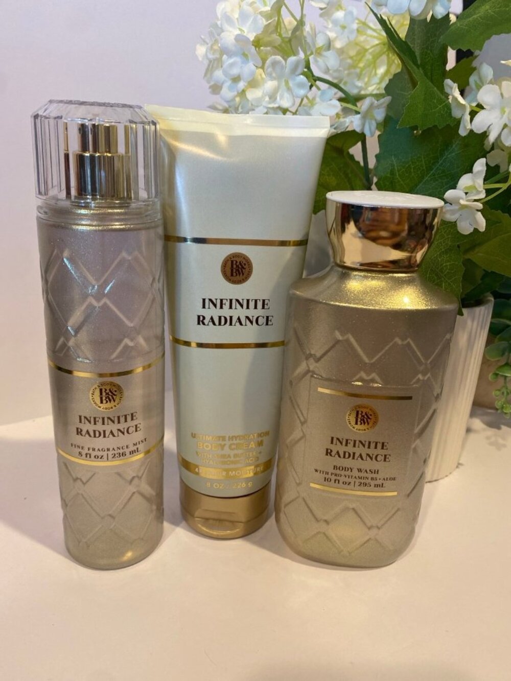 "Infinite Radiance" Bath & Body Works New 3 Pc Set